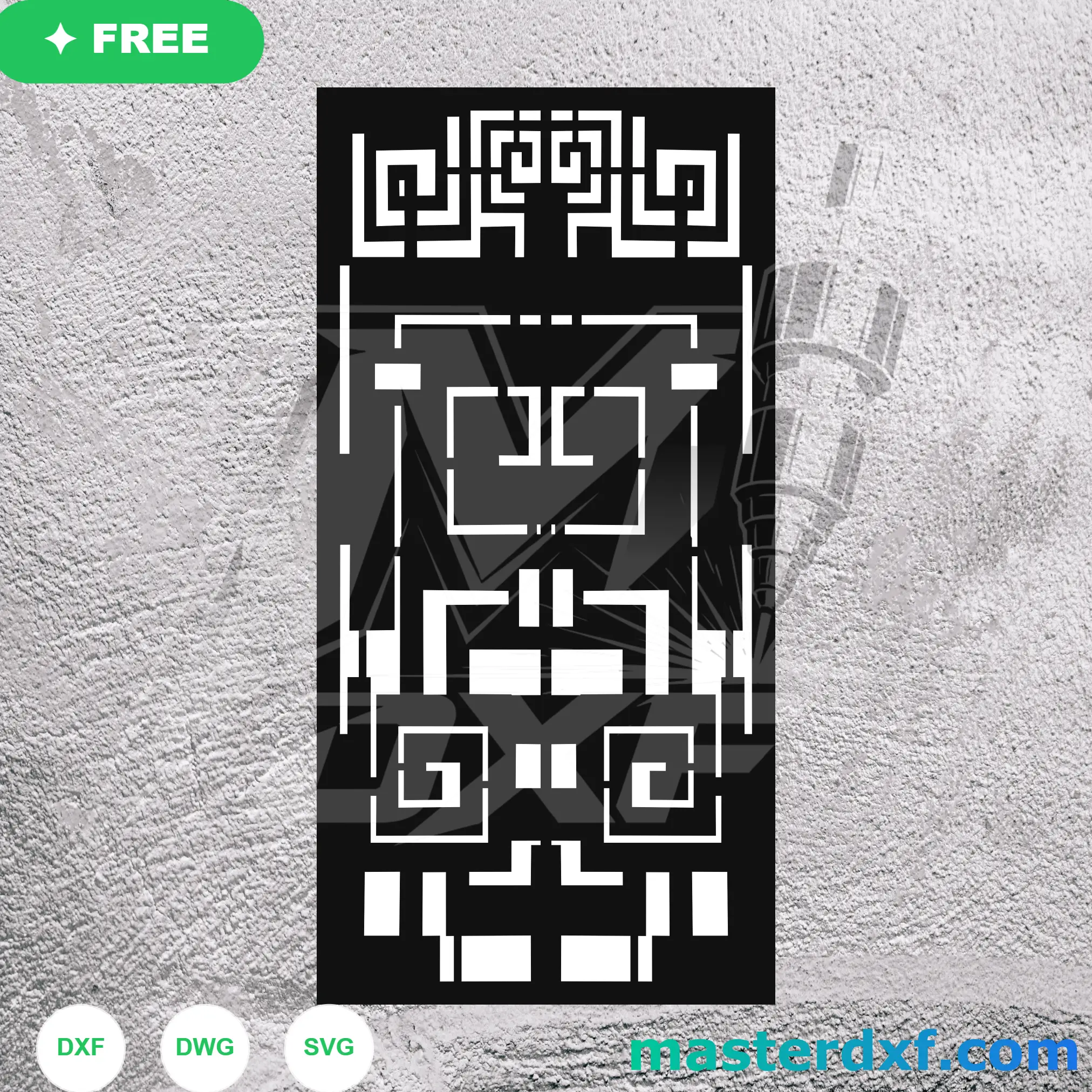 Futuristic Cyber Aztec Abstract Geometric Gate Design DXF File